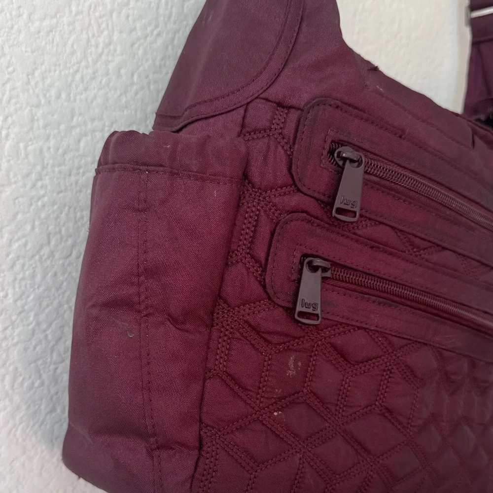 Lug Deep Purple Quilted Shoulder Diaper Bag